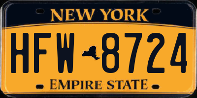 NY license plate HFW8724