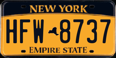 NY license plate HFW8737