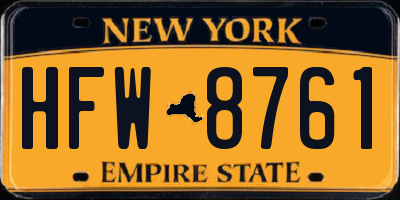 NY license plate HFW8761