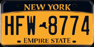 NY license plate HFW8774