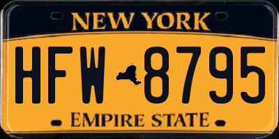NY license plate HFW8795