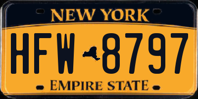 NY license plate HFW8797