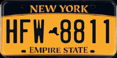 NY license plate HFW8811