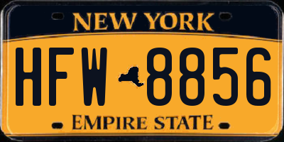 NY license plate HFW8856