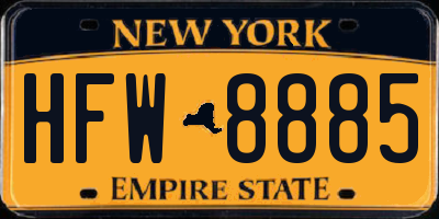 NY license plate HFW8885
