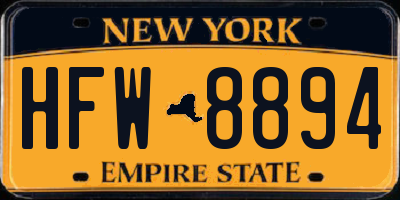 NY license plate HFW8894
