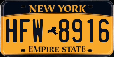 NY license plate HFW8916