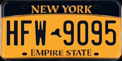 NY license plate HFW9095