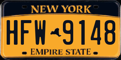 NY license plate HFW9148