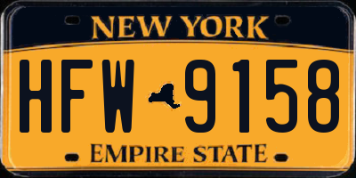 NY license plate HFW9158