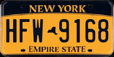 NY license plate HFW9168