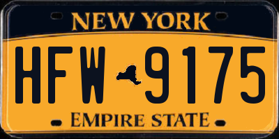 NY license plate HFW9175