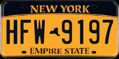 NY license plate HFW9197