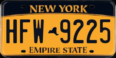 NY license plate HFW9225