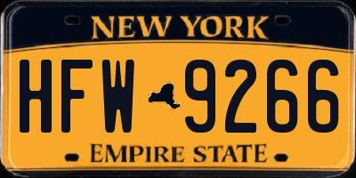 NY license plate HFW9266