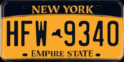 NY license plate HFW9340