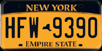 NY license plate HFW9390
