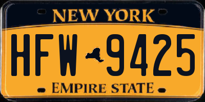 NY license plate HFW9425