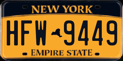 NY license plate HFW9449