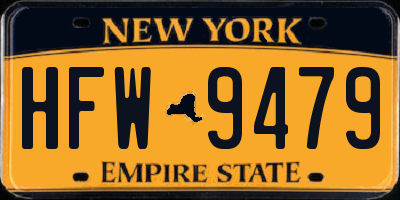 NY license plate HFW9479