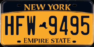 NY license plate HFW9495