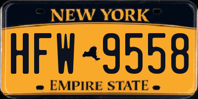 NY license plate HFW9558