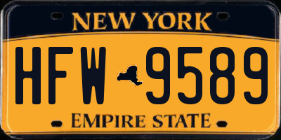 NY license plate HFW9589