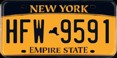 NY license plate HFW9591