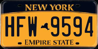 NY license plate HFW9594