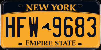 NY license plate HFW9683