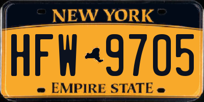 NY license plate HFW9705