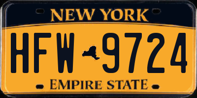 NY license plate HFW9724
