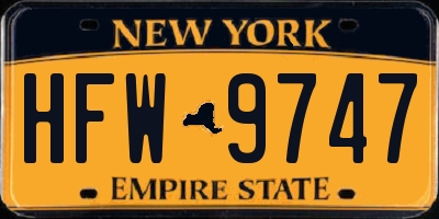 NY license plate HFW9747