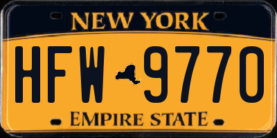 NY license plate HFW9770