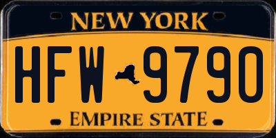 NY license plate HFW9790