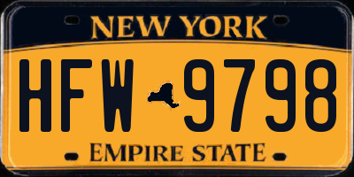 NY license plate HFW9798