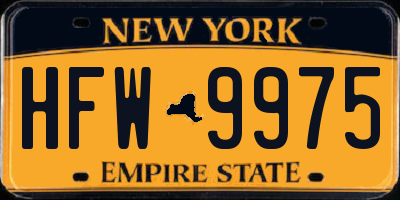 NY license plate HFW9975