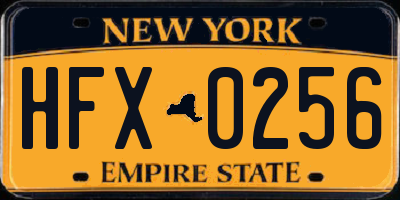 NY license plate HFX0256