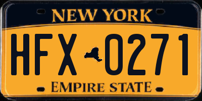 NY license plate HFX0271