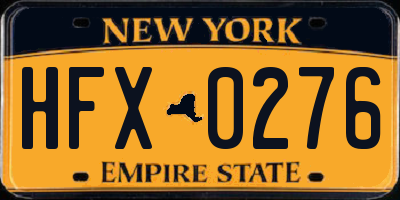 NY license plate HFX0276