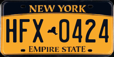 NY license plate HFX0424