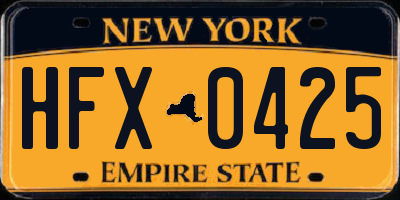 NY license plate HFX0425