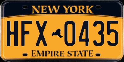 NY license plate HFX0435