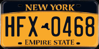 NY license plate HFX0468