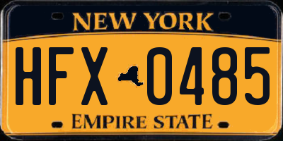 NY license plate HFX0485