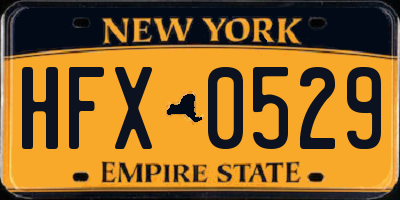 NY license plate HFX0529