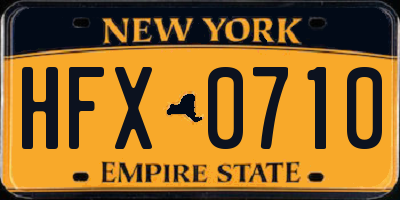 NY license plate HFX0710