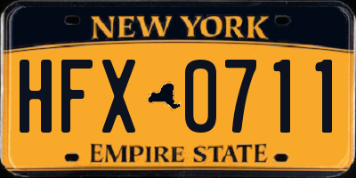 NY license plate HFX0711