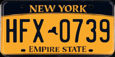 NY license plate HFX0739