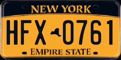 NY license plate HFX0761